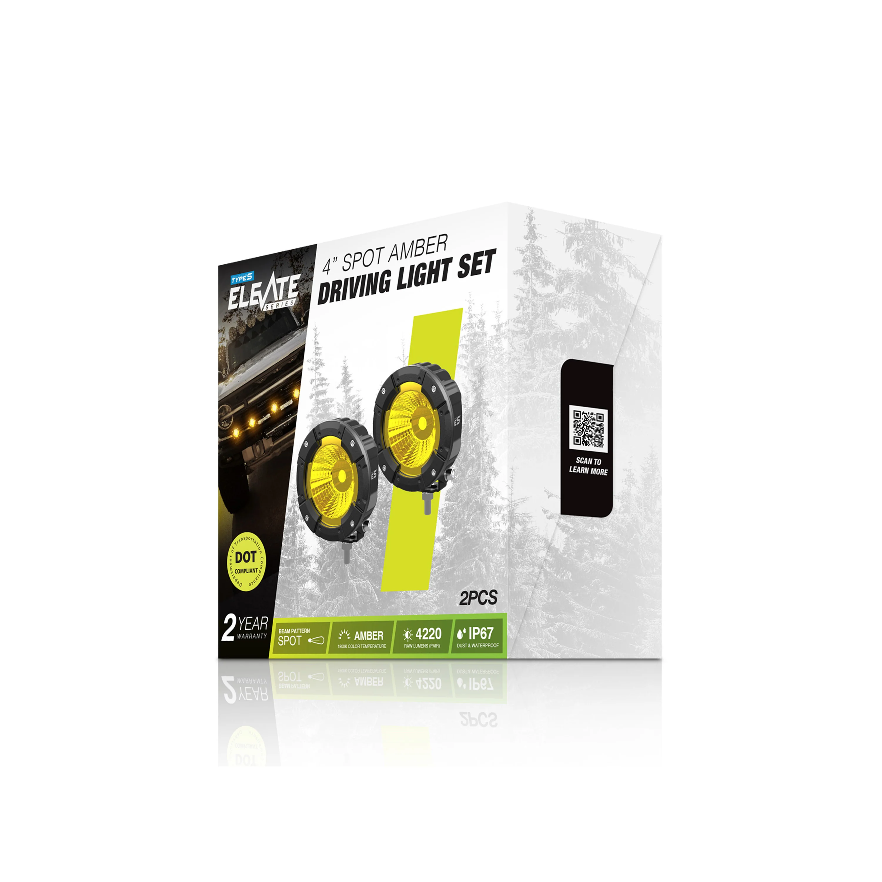 Elevate 4” Spot Amber Driving Light Set - Image 3