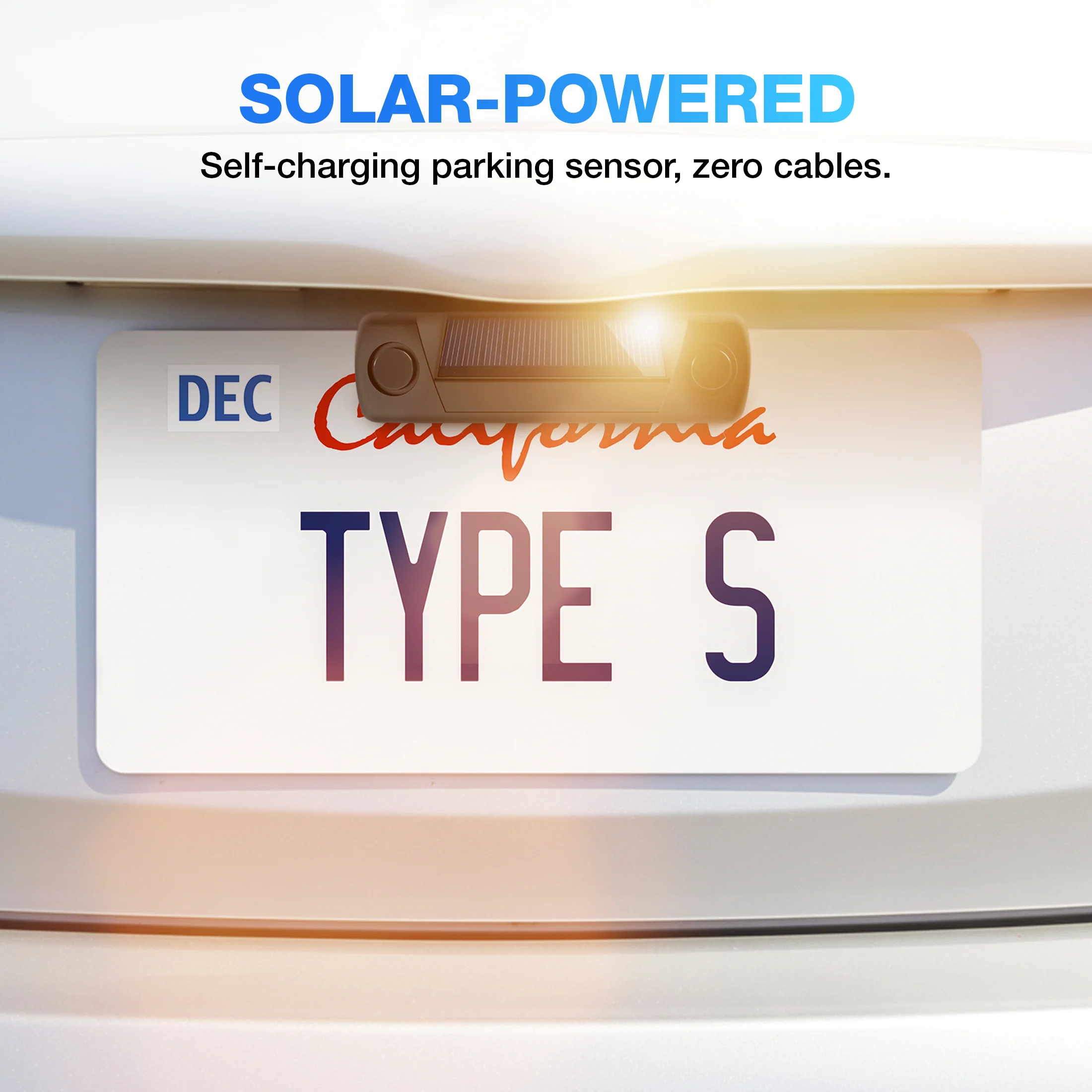 TYPE S Smart Wireless Parking Sensor, Bluetooth Solar Powered Wireless Parking Sensor Kit Car Vehicle Reversing Radar System - Image 4