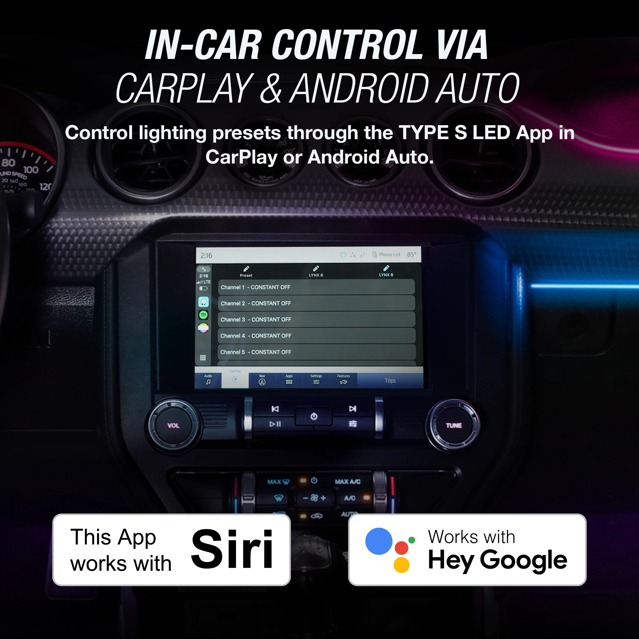 TYPE S Formula DRIFT Pro Series PSL Smart Ultra-Slim LED GS Trim + Footwell Lighting Kit - S550 Mustang - Image 5