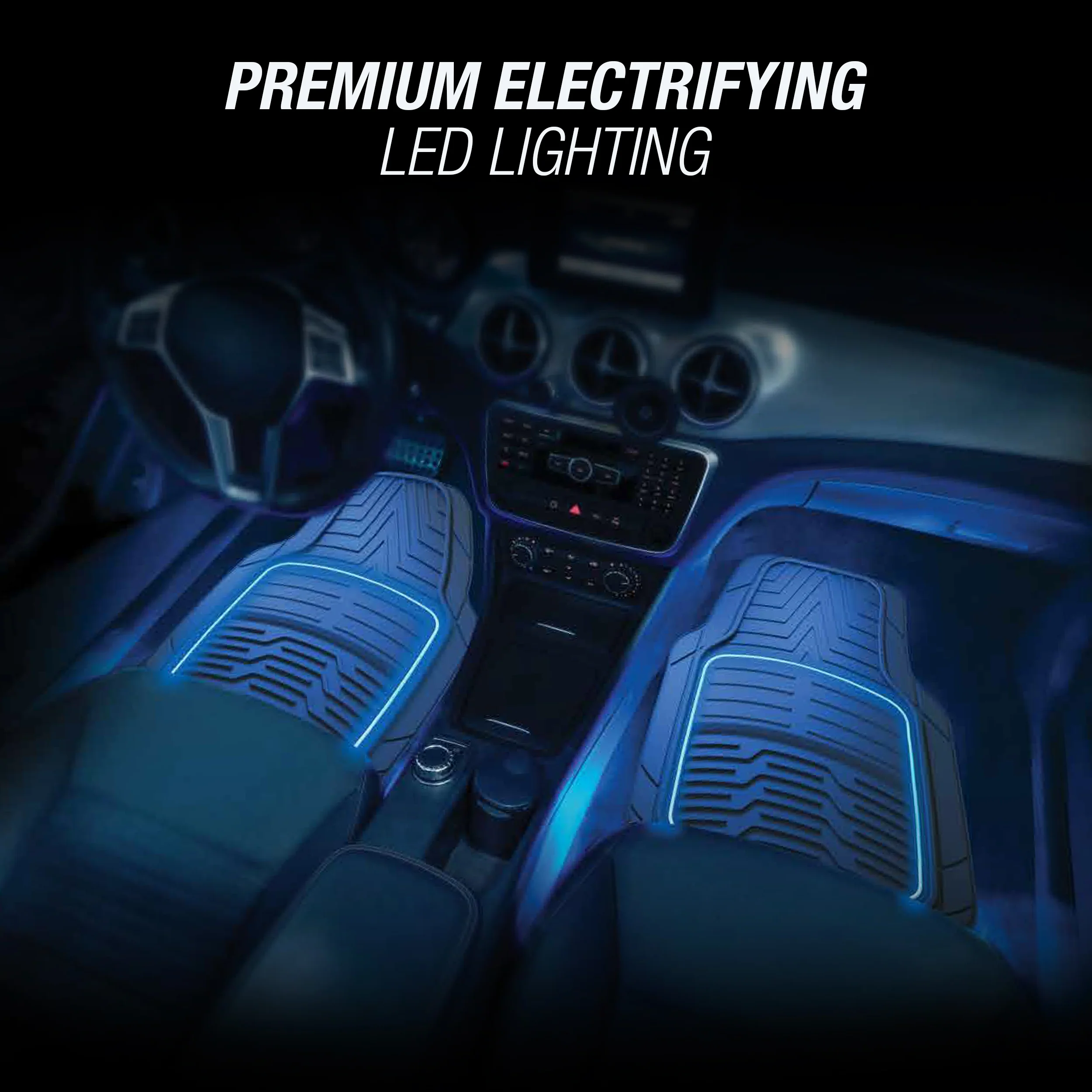 TYPE S LED Lighted Floor Mat (Rubber) 2 Piece, Multicolor RGB Glow, App Controllable - Image 3