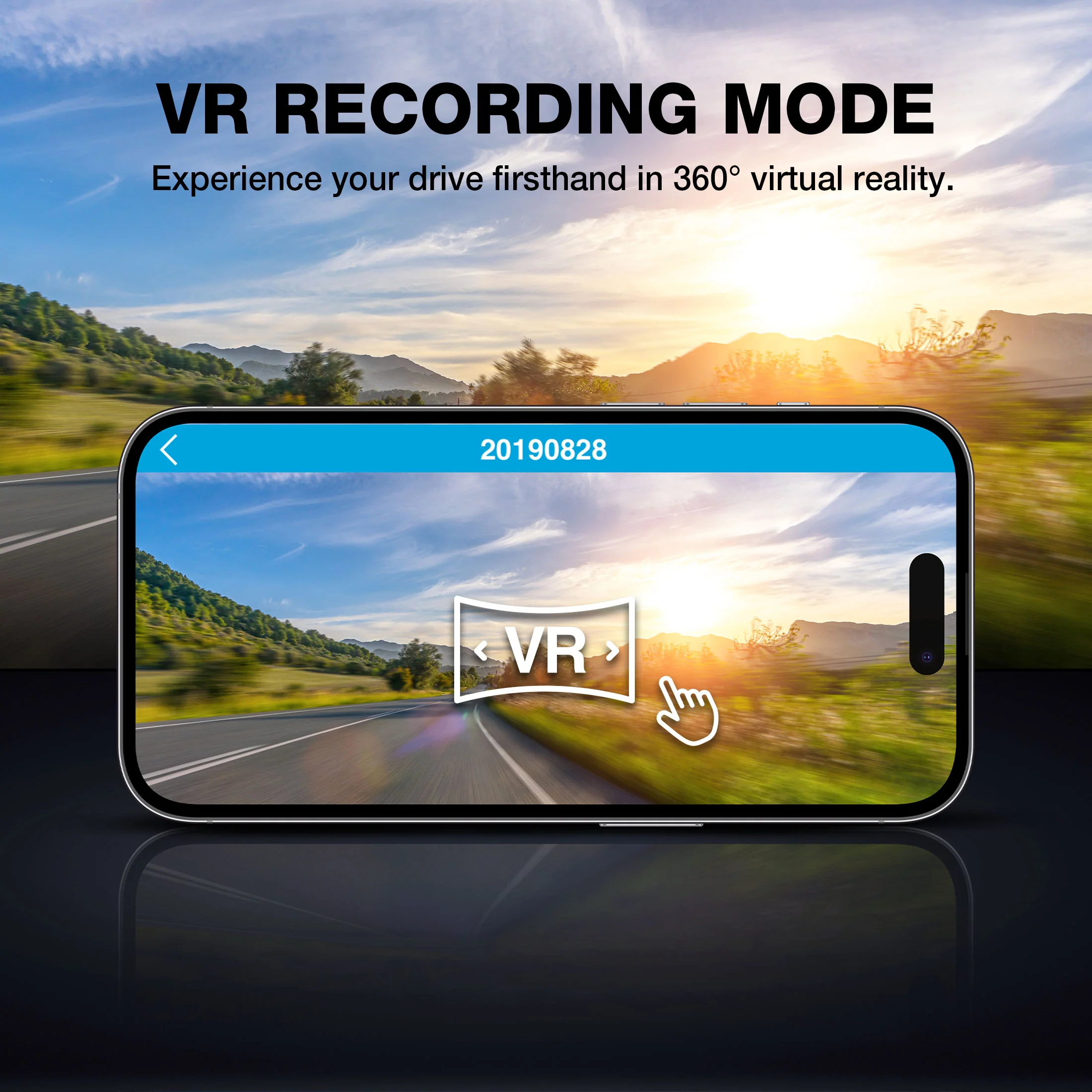 Type S P200 PRO Smart 360 Dashcam, 2K Resolution with VR Recording Mode, GPS and G-Sensor Built-in - Image 3