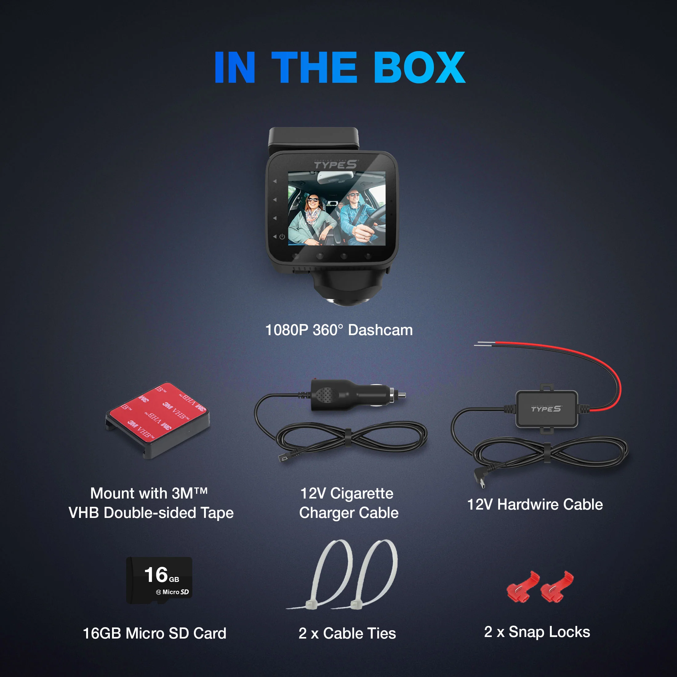 TYPE S P100 PLUS Smart 360° 1080P FHD Dashcam with Live Streaming - Image 6