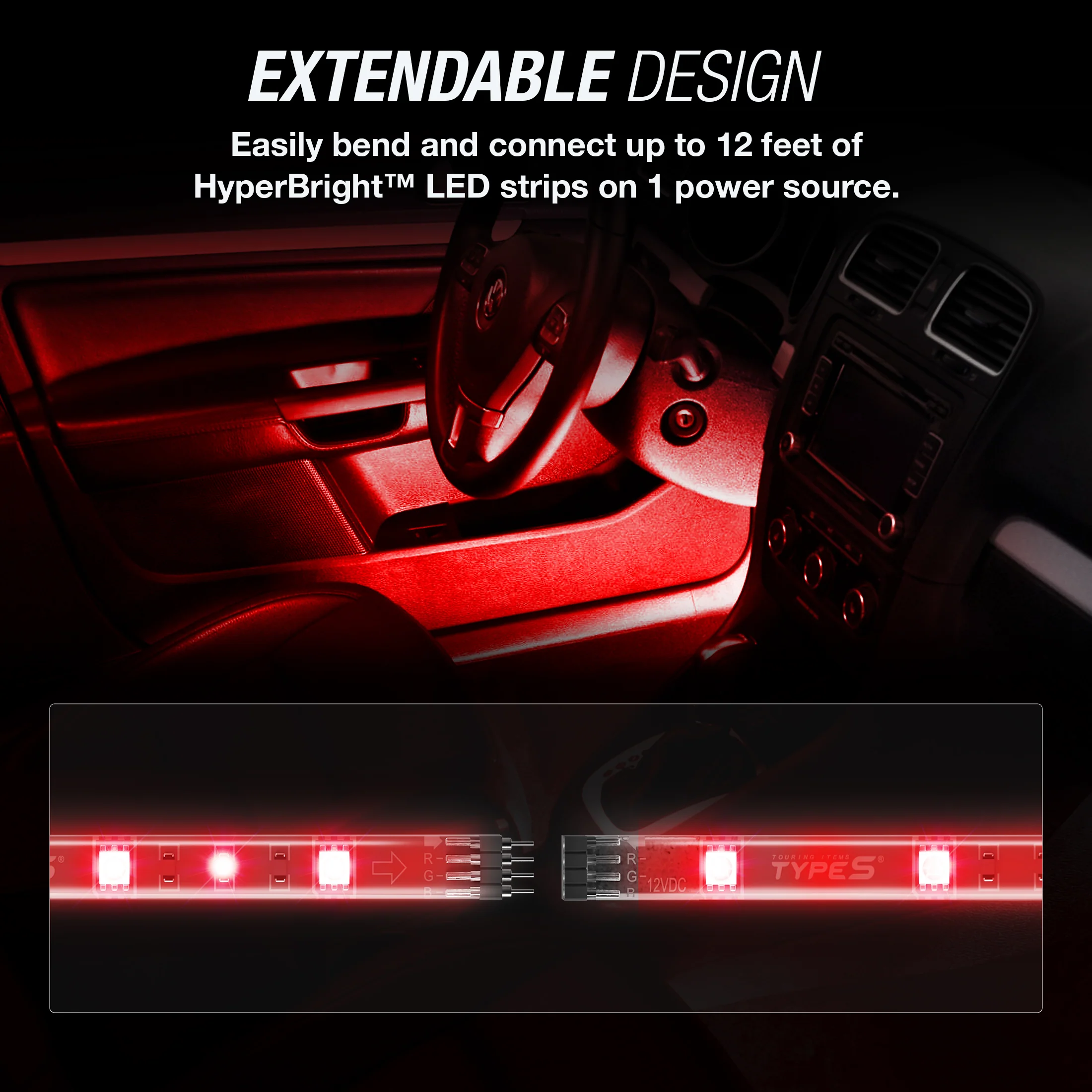 TYPE S HyperBrightâ„¢ 24" LED Lighting Kit (Red) - Image 3