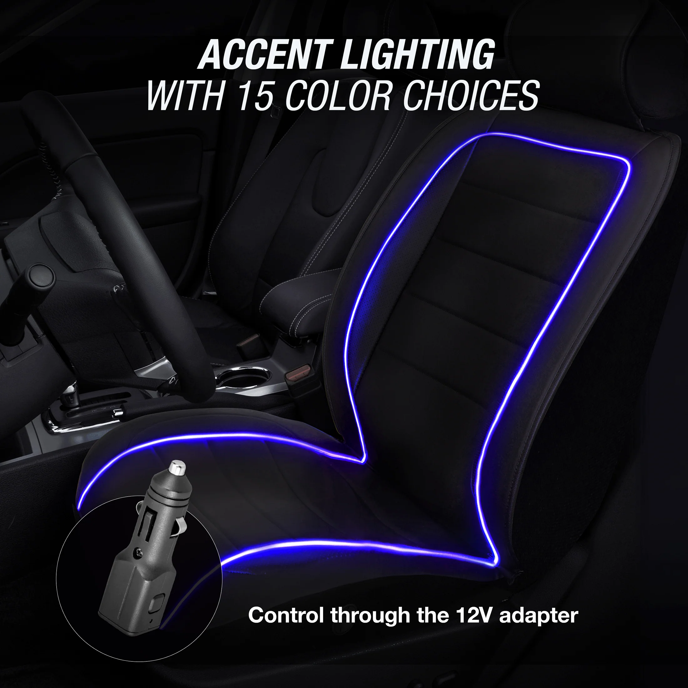 TYPE S LED Lighted Faux Leather Seat Cover - Image 3