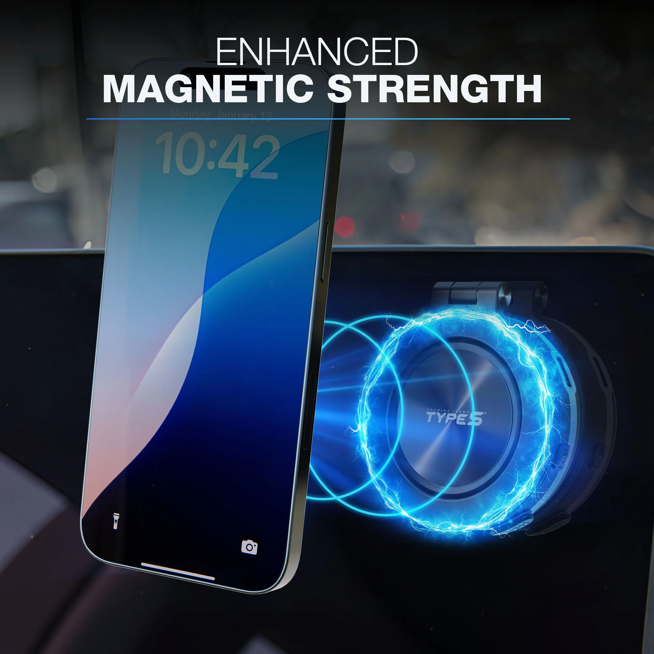 TYPE S Powered Vacuum Suction Phone Holder with Magnetic Mount, Automatic Pressure Detection, Automatic Suction Adjustment - Image 3