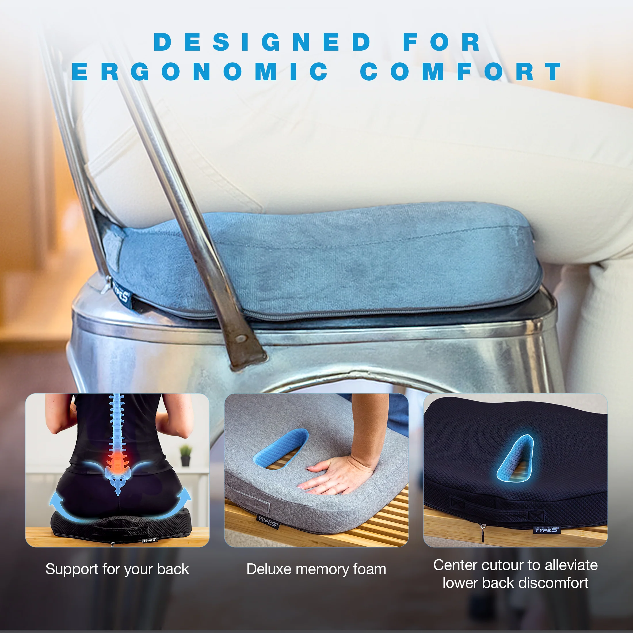 TYPE S Premium Comfort Memory Foam Cushion - Image 3