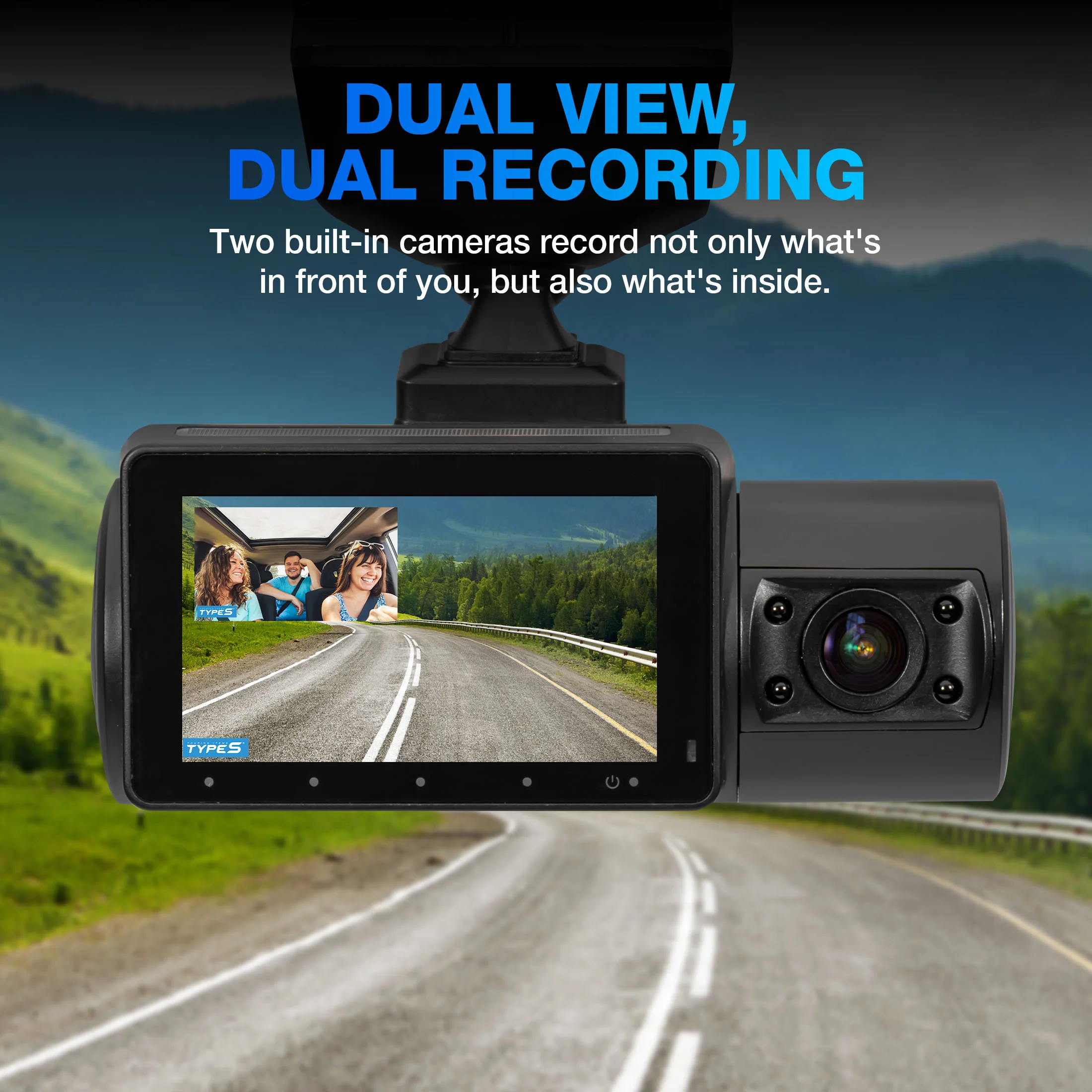 TYPE S S402 Pro Ultra HD 4K Dual View Dashcam with 2K Cabin View Cam - Image 2