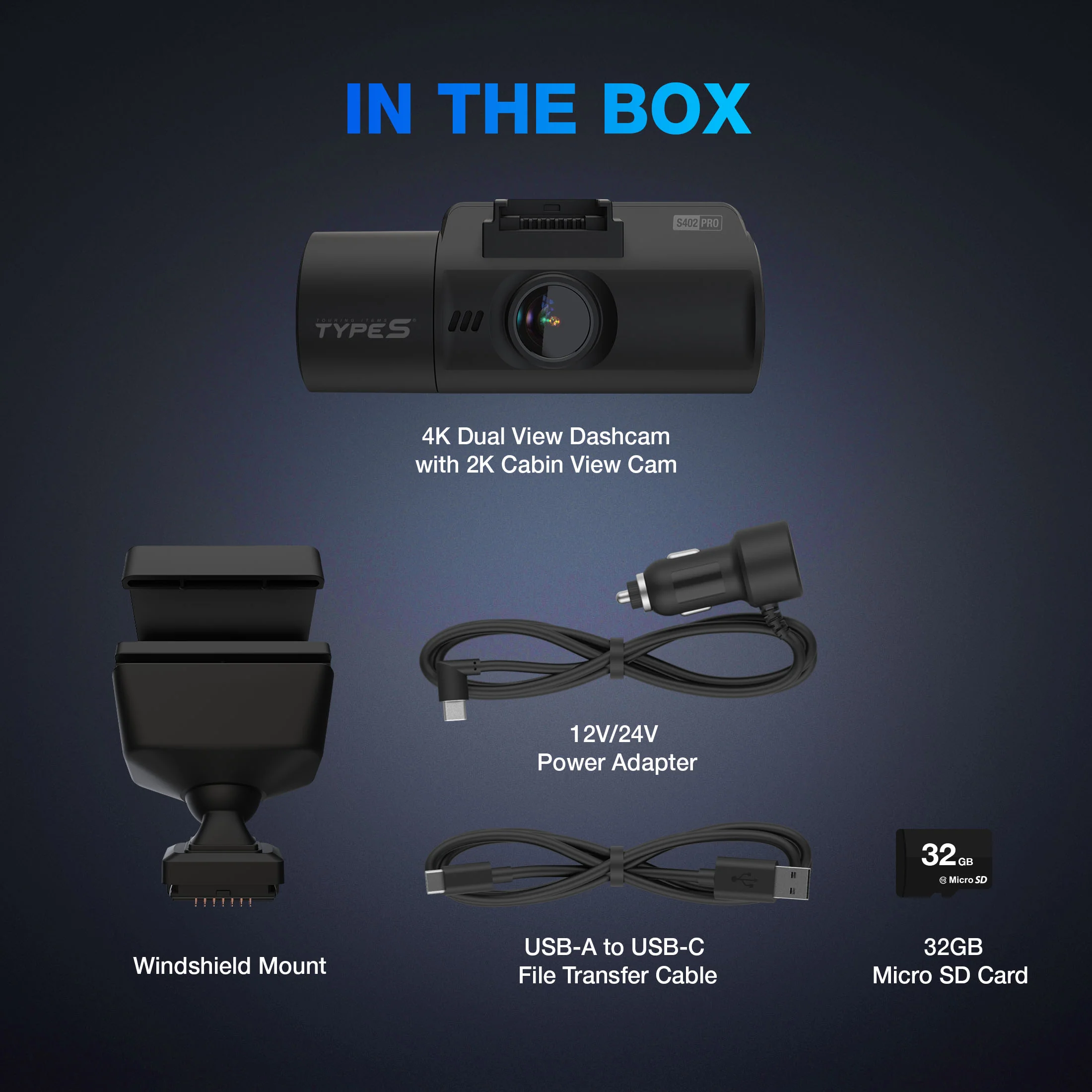 TYPE S S402 Pro Ultra HD 4K Dual View Dashcam with 2K Cabin View Cam - Image 6