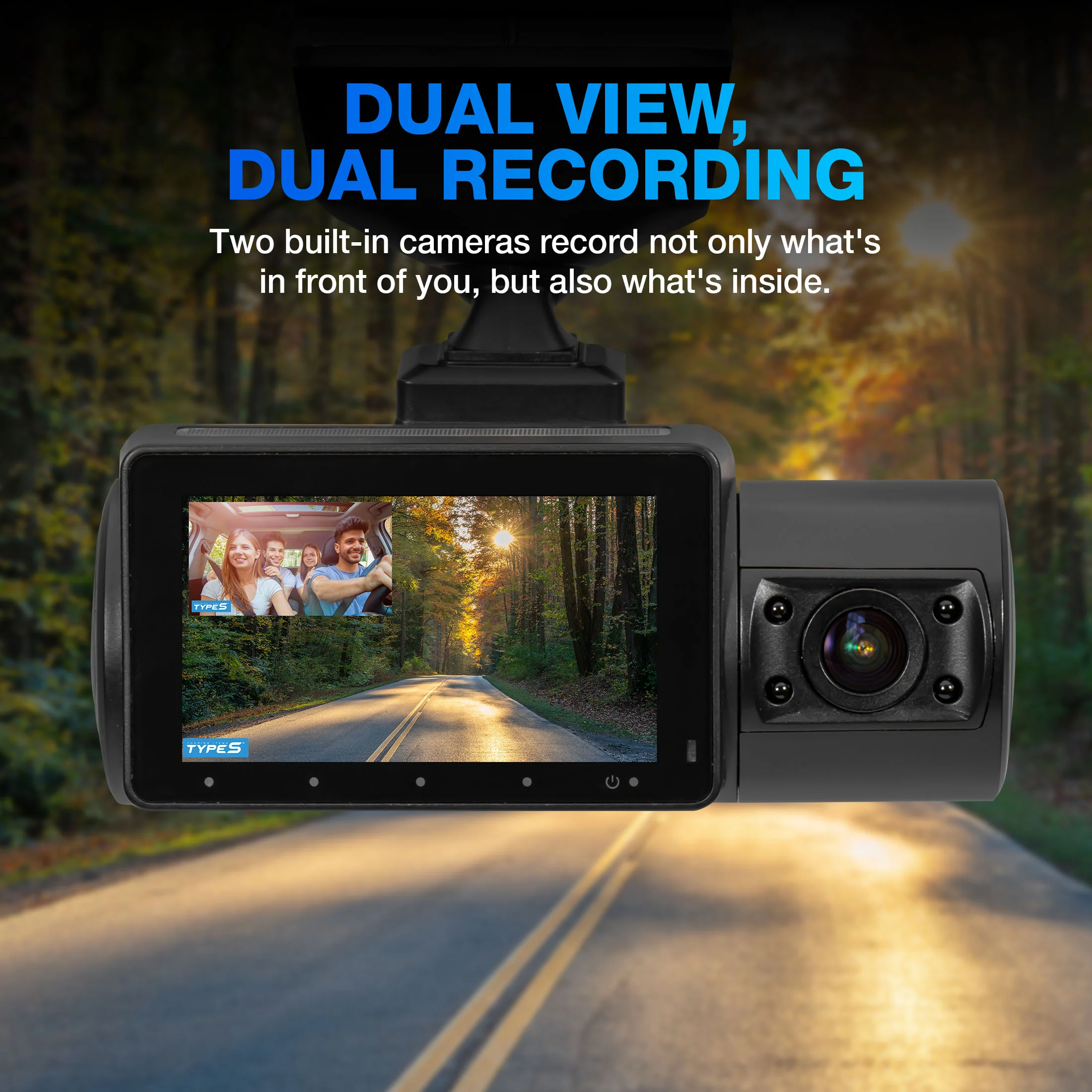 TYPE S S402 Ultra HD 4K Dual View Dashcam with FHD Cabin View Cam - Image 2
