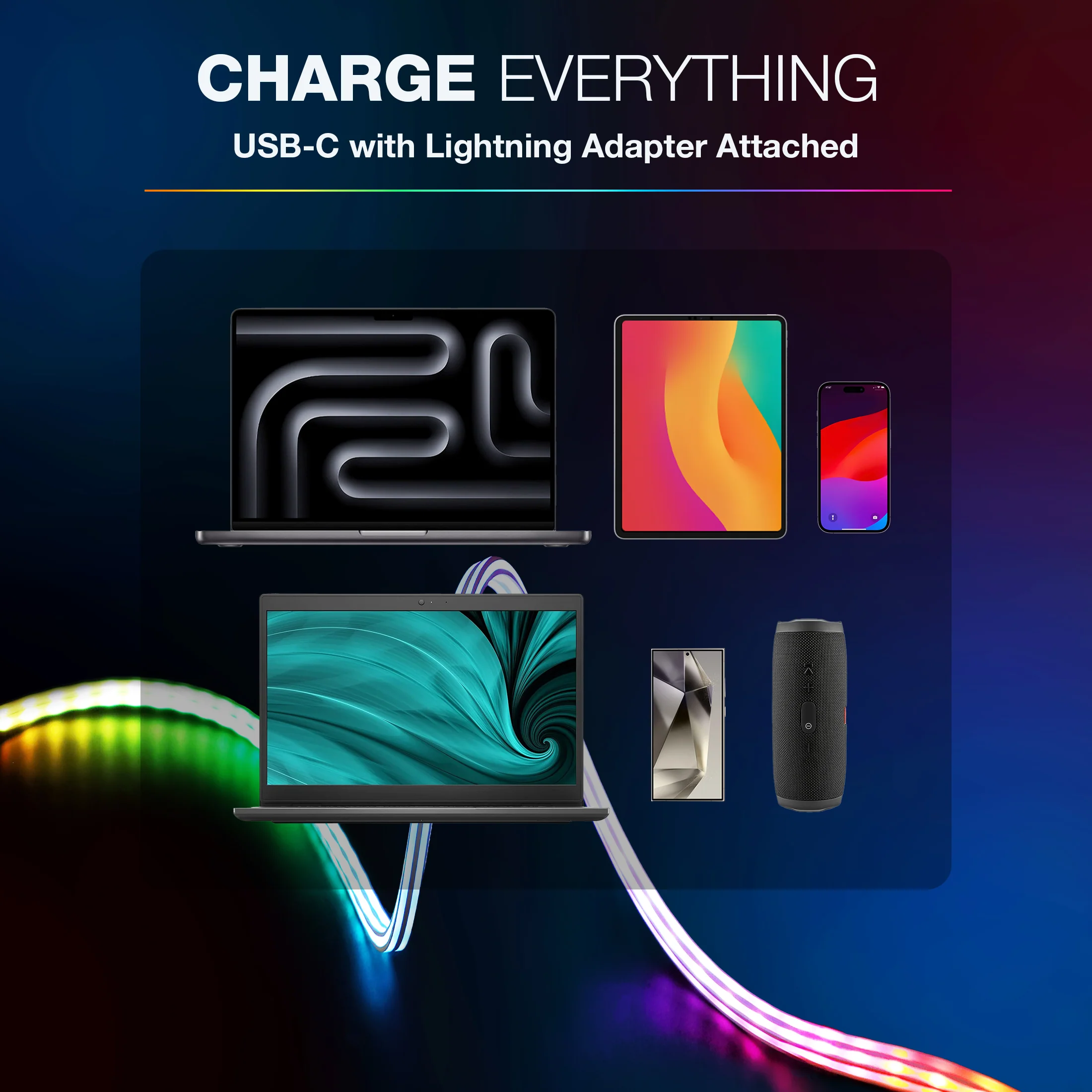 USB-A to USB-C LED Charging Cable - Image 5