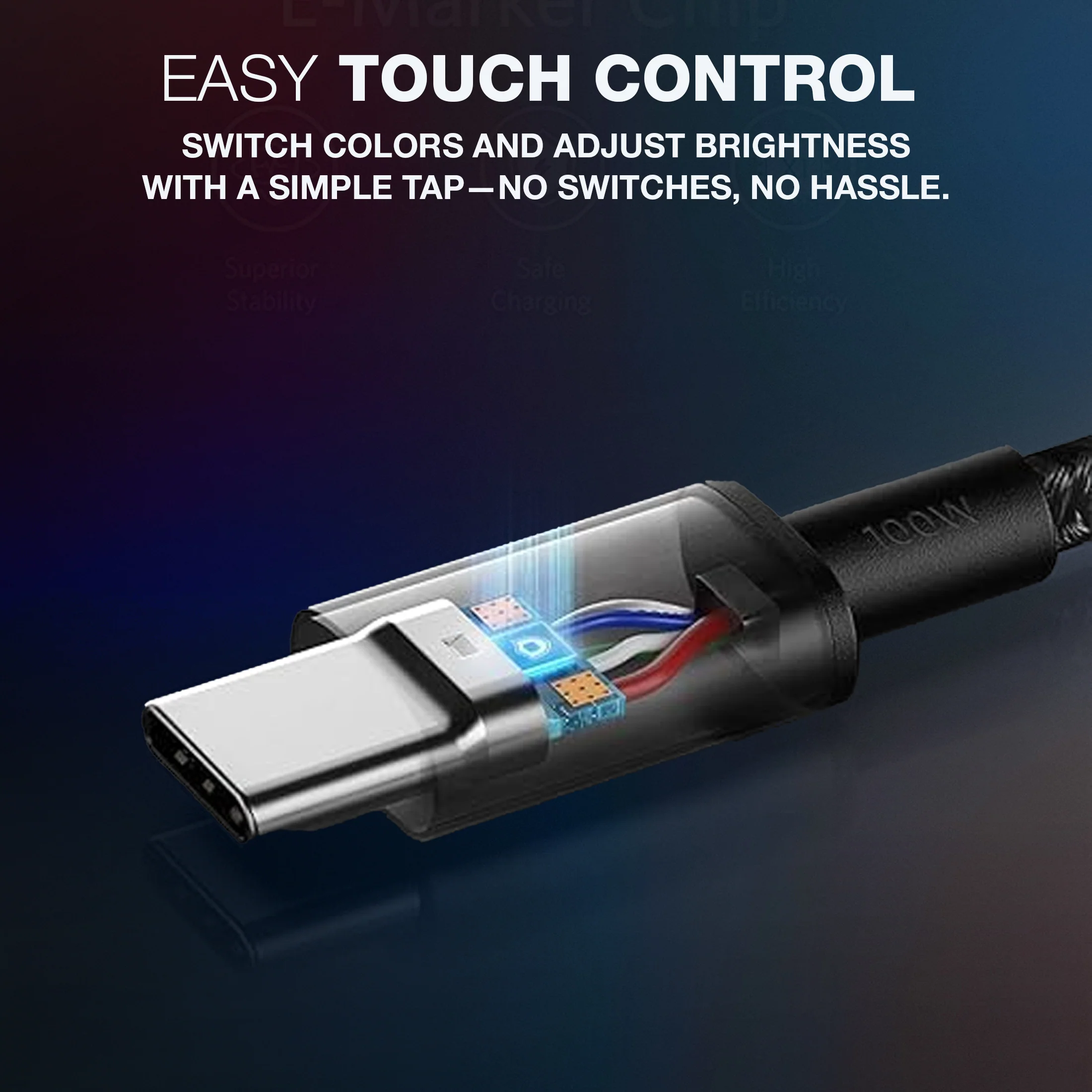USB-C to USB-C LED Charging Cable - Image 2