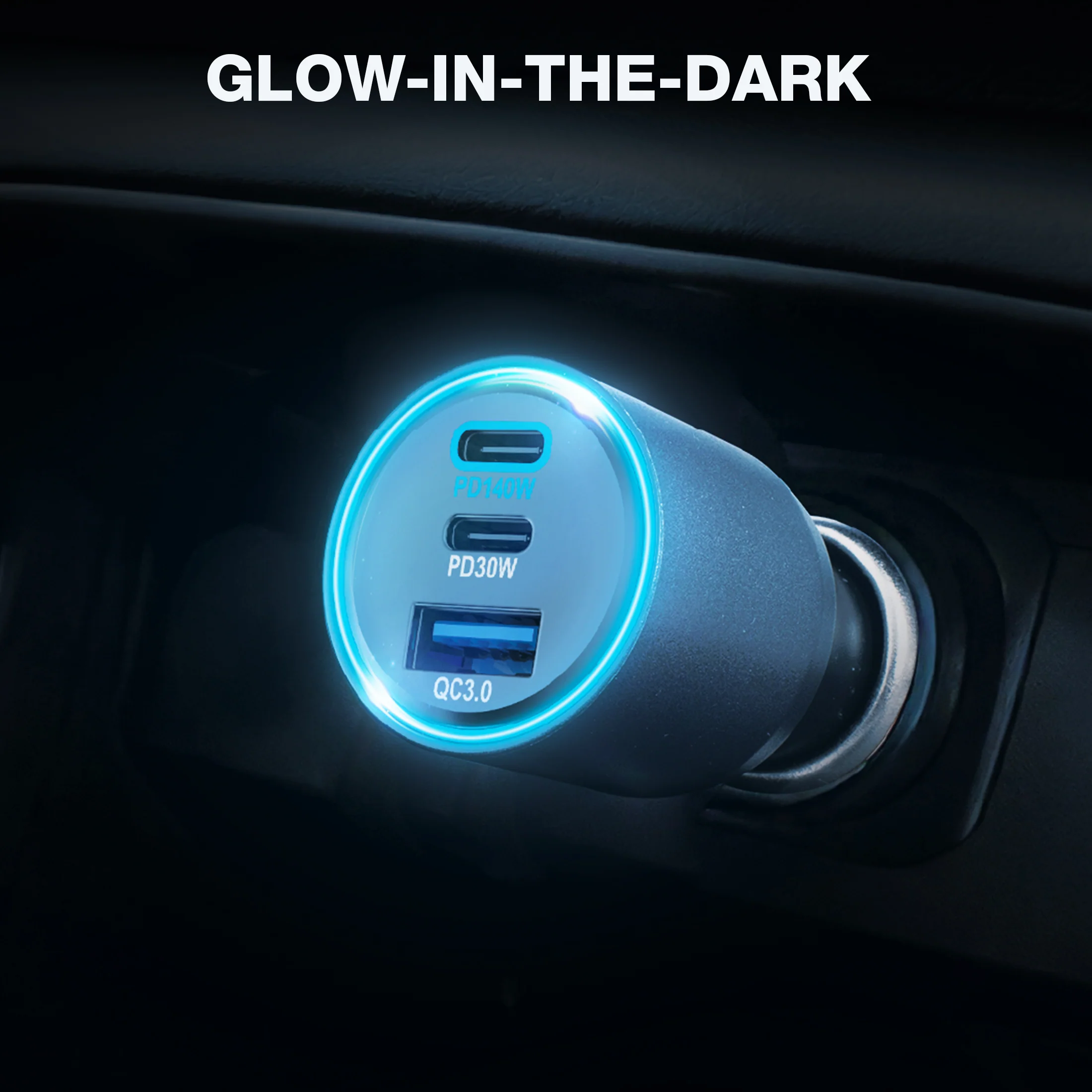 140W 3 IN 1 USB Car Charger - Image 2
