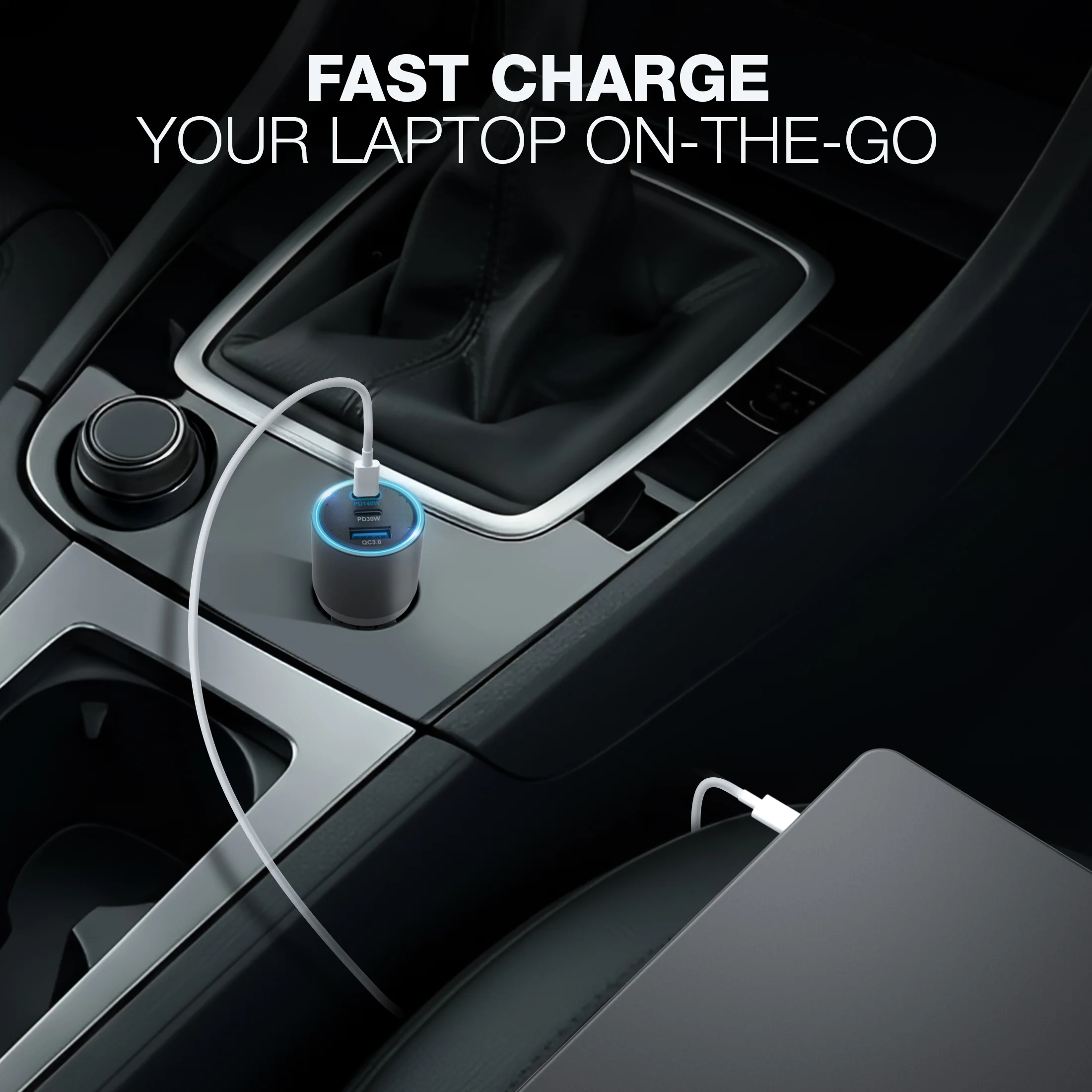 140W 3 IN 1 USB Car Charger - Image 5