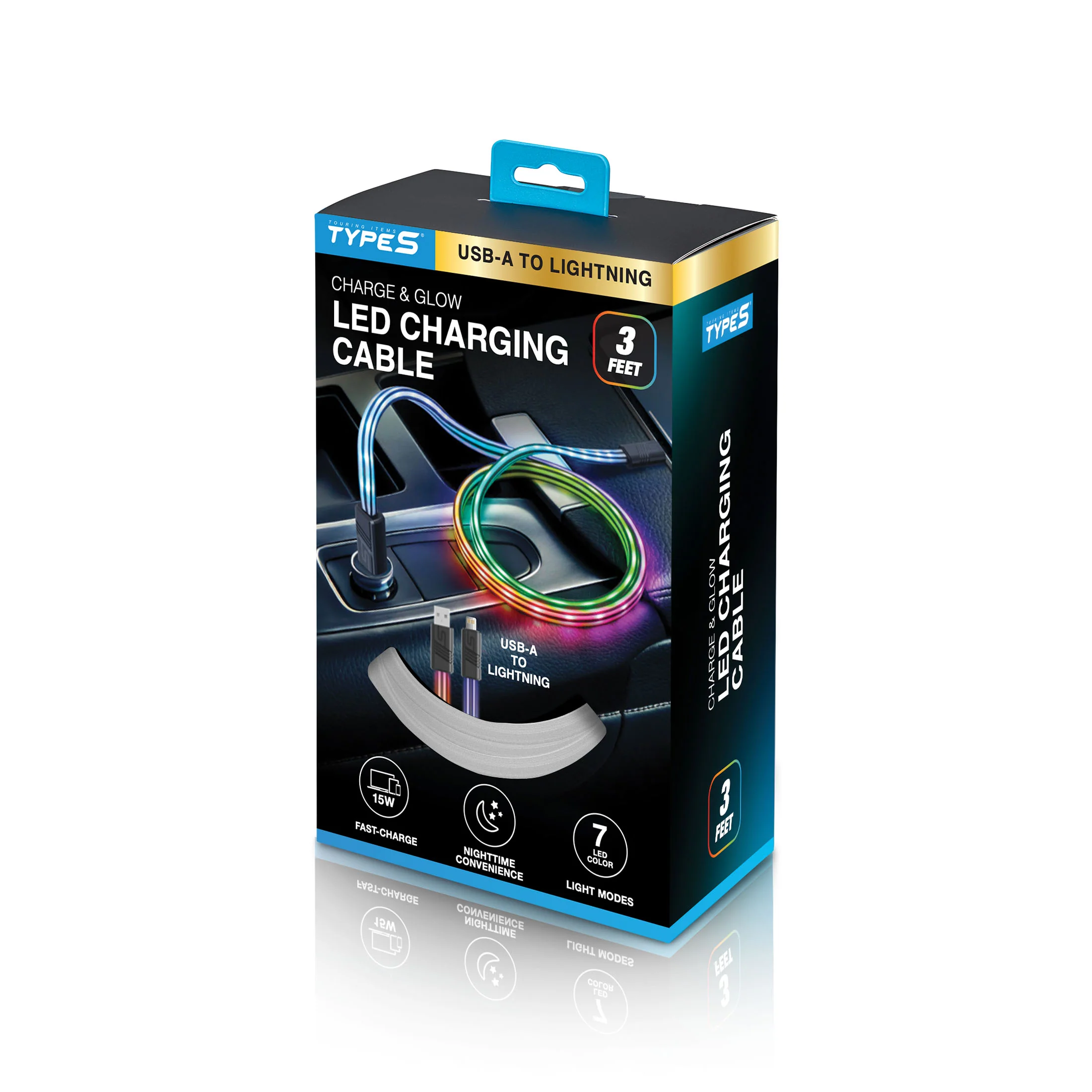 USB-A to Lightning LED Charging Cable - Image 6